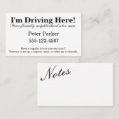 Hé! Ik rij hier. Visitekaartje (Voorkant / Achterkant)