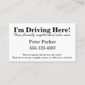 Hé! Ik rij hier. Visitekaartje (Voorkant)