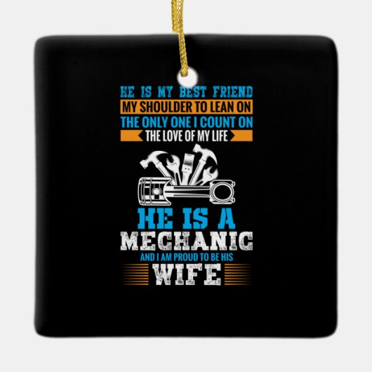 He Is A Mechanic Keramisch Ornament (Voorkant)
