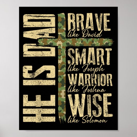He Is Dad Camo Religious Father's Day Christian Da Poster (Voorkant)