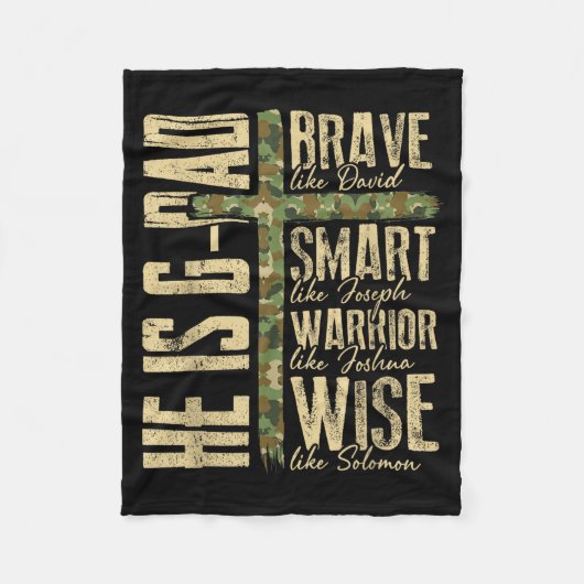 He Is G-dad Camo Religious Father's Day Christian  Fleece Deken (Voorkant)