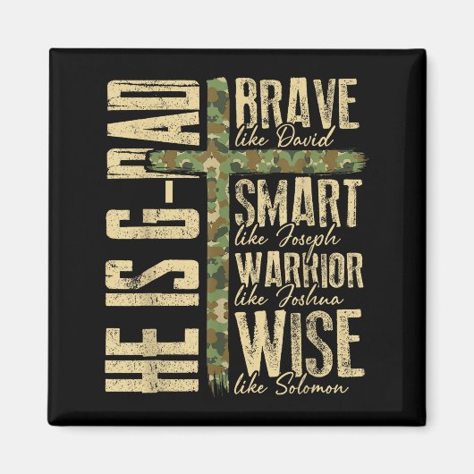 He Is G-dad Camo Religious Father's Day Christian Magneet (Voorkant)