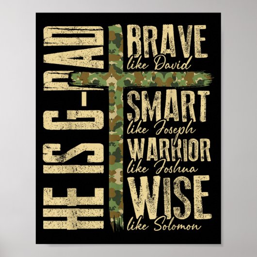 He Is G-dad Camo Religious Father's Day Christian Poster (Voorkant)