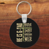 He Is G-dad Camo Religious Father's Day Christian Sleutelhanger (Voorkant)