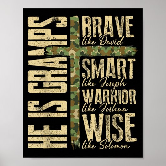 He Is Gramps Camo Religious Father's Day Christian Poster (Voorkant)