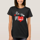 He is Mine Mens She is Mine Matching Couple Valent T-shirt (Voorkant)