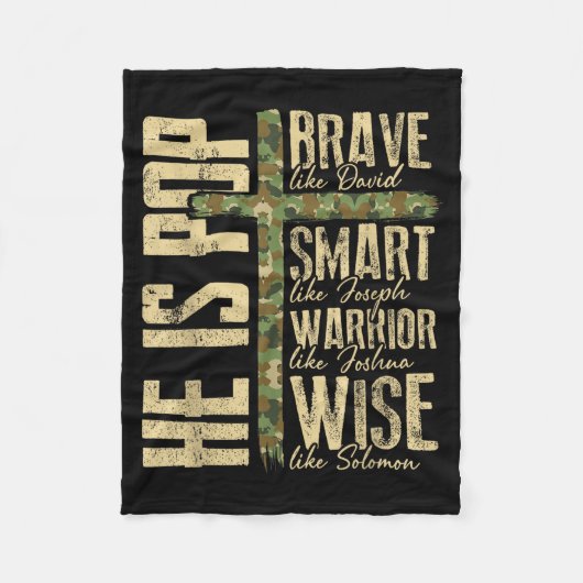 He Is P Camo Religious Father's Day Christian Dad  Fleece Deken (Voorkant)