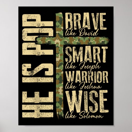 He Is P Camo Religious Father's Day Christian Dad  Poster (Voorkant)