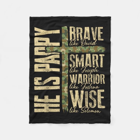 He Is Pappy Camo Religious Father's Day Christian  Fleece Deken (Voorkant)