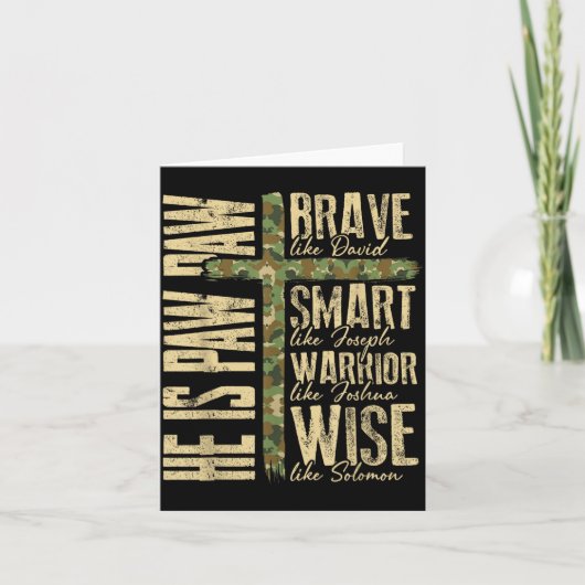 He Is Paw Paw Camo Religious Fathers Day Christian Kaart (Voorkant)