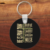 He Is Paw Paw Camo Religious Fathers Day Christian Sleutelhanger (Voorkant)