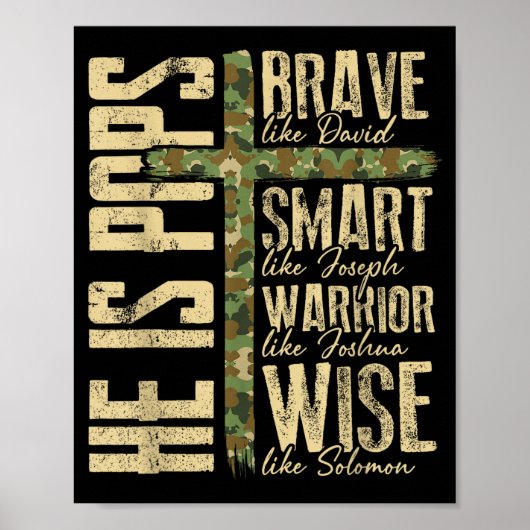 He Is Ps Camo Religious Father's Day Christian Dad Poster (Voorkant)