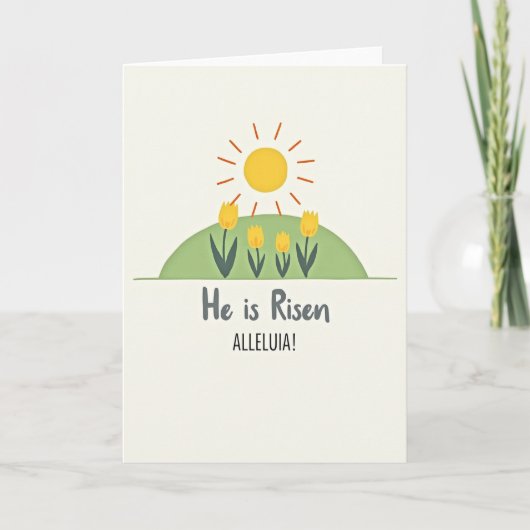 He Is Risen Alleluia Card Kaart (Voorkant)