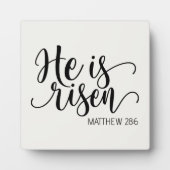 He is Risen Bible Verse Ivory Inspirational Fotoplaat (Voorkant)
