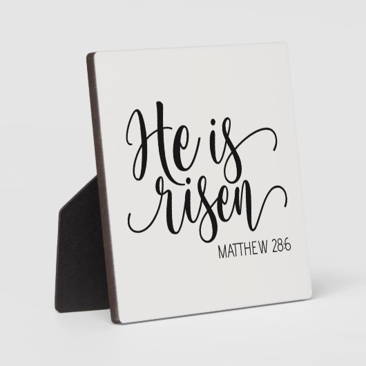 He is Risen Bible Verse Ivory Inspirational Fotoplaat (Voorkant)