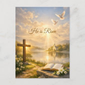 He Is Risen Christian Easter Resurrection  Briefkaart (Voorkant)
