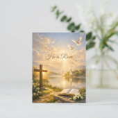 He Is Risen Christian Easter Resurrection  Briefkaart (Staand voorkant)
