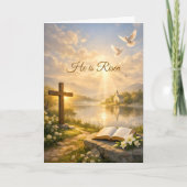 He Is Risen Christian Easter Resurrection Greeting Kaart (Voorkant)