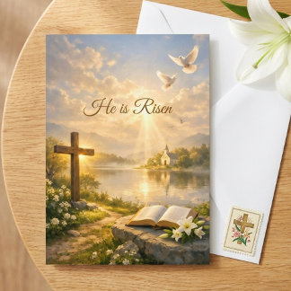 He Is Risen Christian Easter Resurrection Greeting Kaart