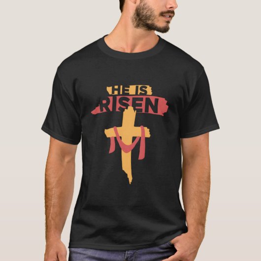 He Is Risen Christian Easter T-shirt (Voorkant)