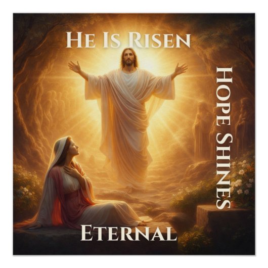 He Is Risen Christian Poster (Voorkant)