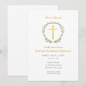  He is Risen Cross Easter Sunrise service Kaart (Voorkant / Achterkant)