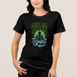He Is Risen Cthulhu Easter Tee Tri-Blend Shirt