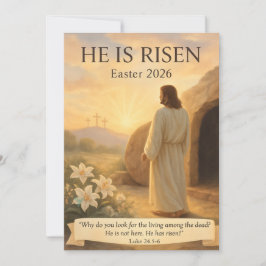 He Is Risen Easter 2026 Jesus Christian Card Feestdagenkaart