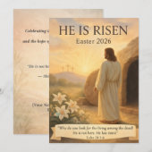 He Is Risen Easter 2026 Jesus Christian Card Feestdagenkaart (Voorkant / Achterkant)