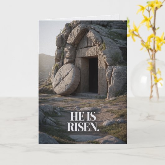 He Is Risen Easter Bulk Church Greeting Cards Kaart (Gele Bloem)