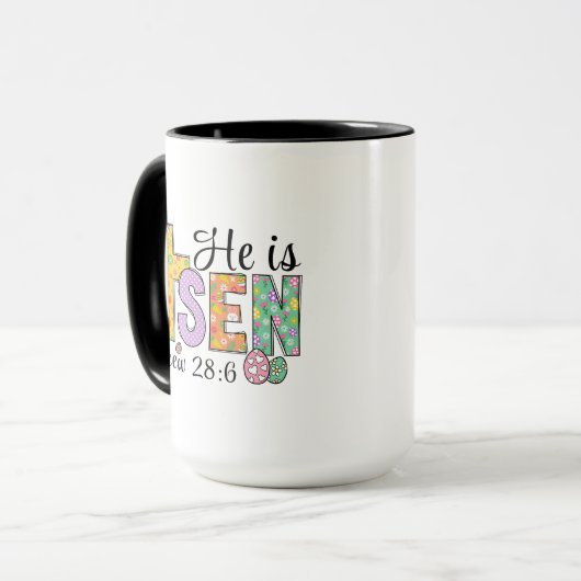 He Is Risen Easter Christian Coffee Mug Mok (Voorkant links)