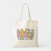 He Is Risen Easter Christian Tote Bag (Achterkant)