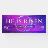 He Is Risen Easter Sunday Church Spandoek (Horizontaal)