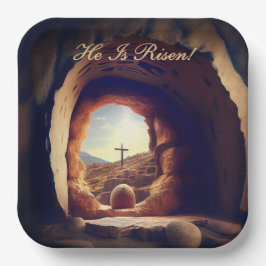 He is Risen! Easter Sunday Paper Plate Papieren Bordje