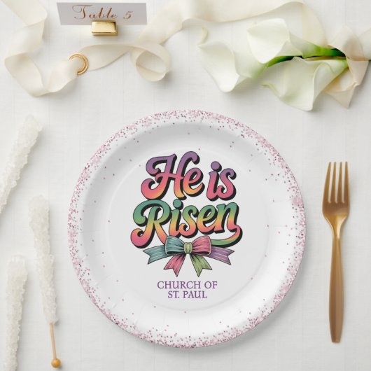 He Is Risen! Easter Sunday Papieren Bordje (Huwelijk)