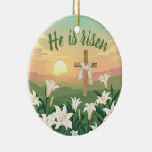 He is Risen Easter Sunrise Personalized Ornament (Rechts)