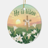 He is Risen Easter Sunrise Personalized Ornament (Links)