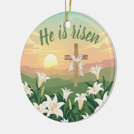 He is Risen Easter Sunrise Personalized Ornament (Links)