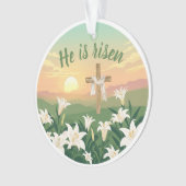 He is Risen Easter Sunrise Personalized Ornament (voorkant)