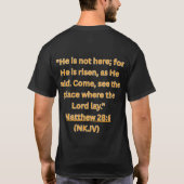 He Is Risen – Empty Tomb Christian Easter Design T-shirt (Achterkant)