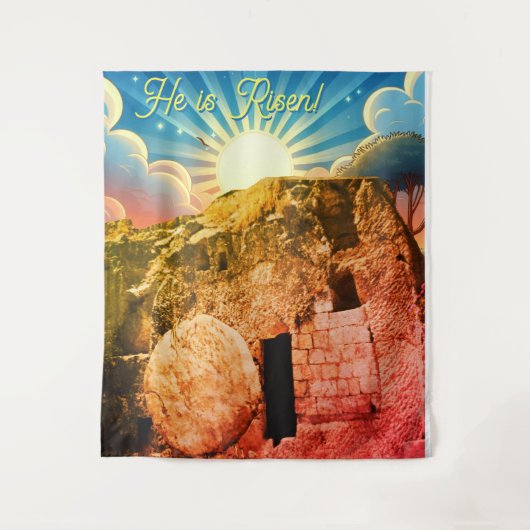 He is Risen - Garden Tomb Jerusalem Wandkleed (Voorkant)