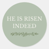 He is Risen Indeed Sticker Christian Faith Design (Voorkant)