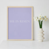 He Is Risen Lavender Easter Wall Art | Soft Print