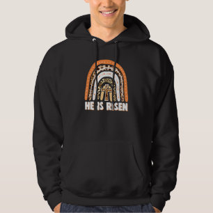 He Is Risen Leopard Rainbow Christian Jesus Happy Hoodie
