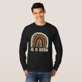 He Is Risen Leopard Rainbow Christian Jesus Happy T-shirt (Voorkant volledig)