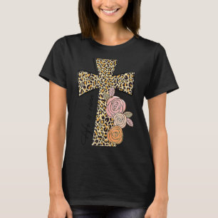 He Is Risen Leopard Rainbow Christian Jesus Happy T-shirt