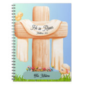 He Is Risen Matthew 28:6 Christian Cross  Notitieboek (Voorkant)