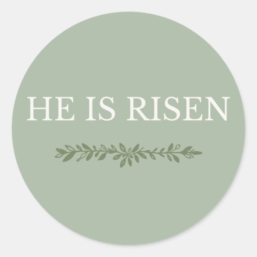 He Is Risen Minimal Easter Faith Round Sticker (Voorkant)
