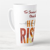 He Is Risen Personalised Text Latte Mug Mok (Linkerhoek)