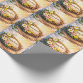 He Is Risen Religious Floral Crown Easter Cadeaupapier (Hoek)